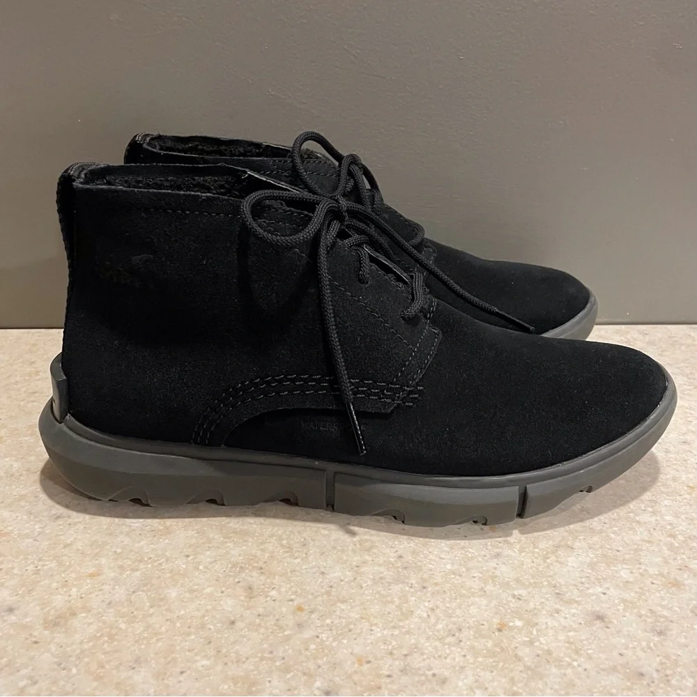 SOREL Women's Explorer II Drift Waterproof Boot Black Suede Chukka Everyday